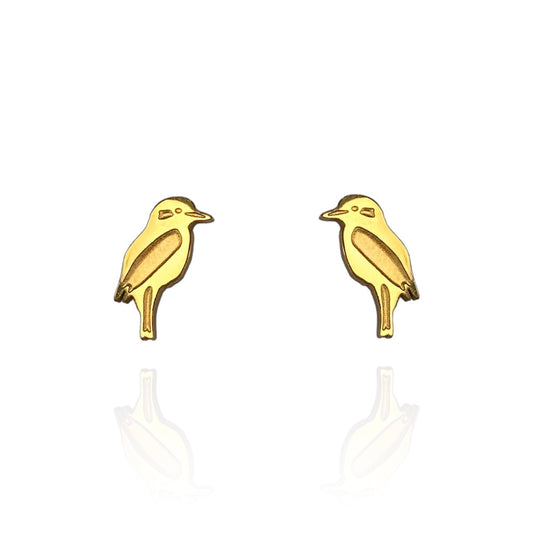 Kookaburra Earring Studs Gold