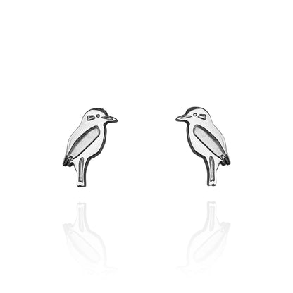 Kookaburra Earring Studs Silver