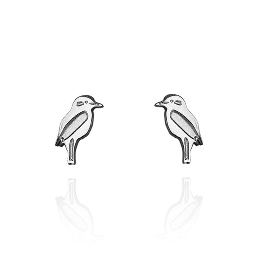 Kookaburra Earring Studs Silver