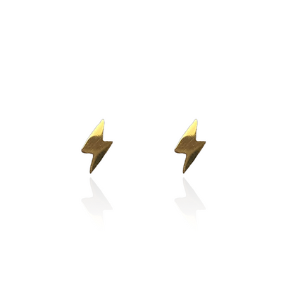 Lightning Bolt Earring Studs Gold