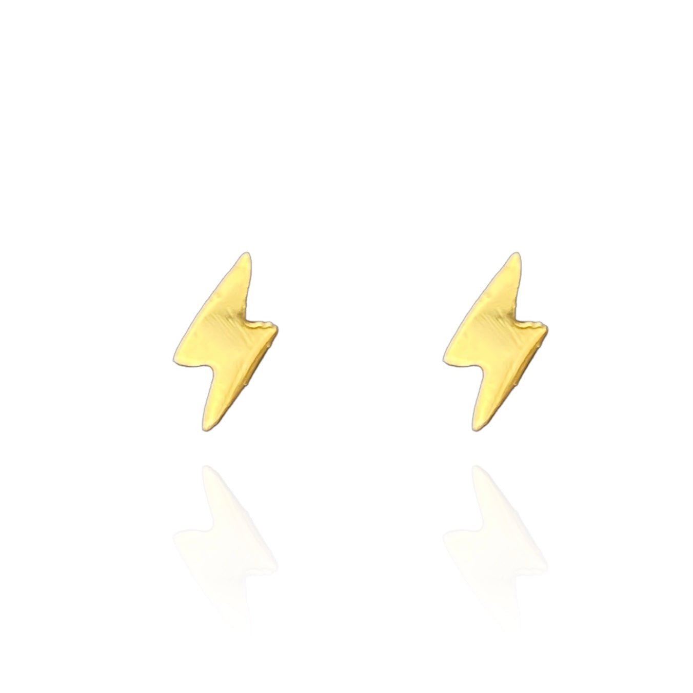 Lightning Bolt Earring Studs Gold