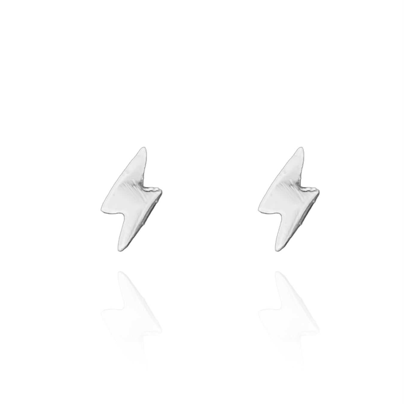 Lightning Bolt Earring Studs Silver
