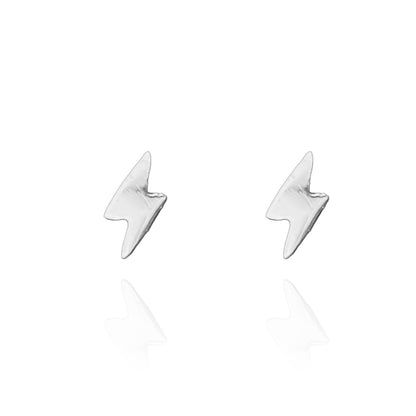 Lightning Bolt Earring Studs Silver