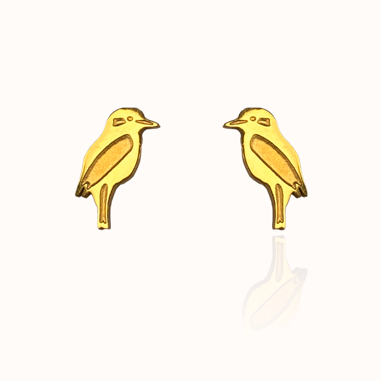 Kookaburra Earring Studs Gold