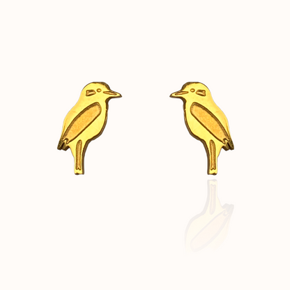 Kookaburra Earring Studs Gold