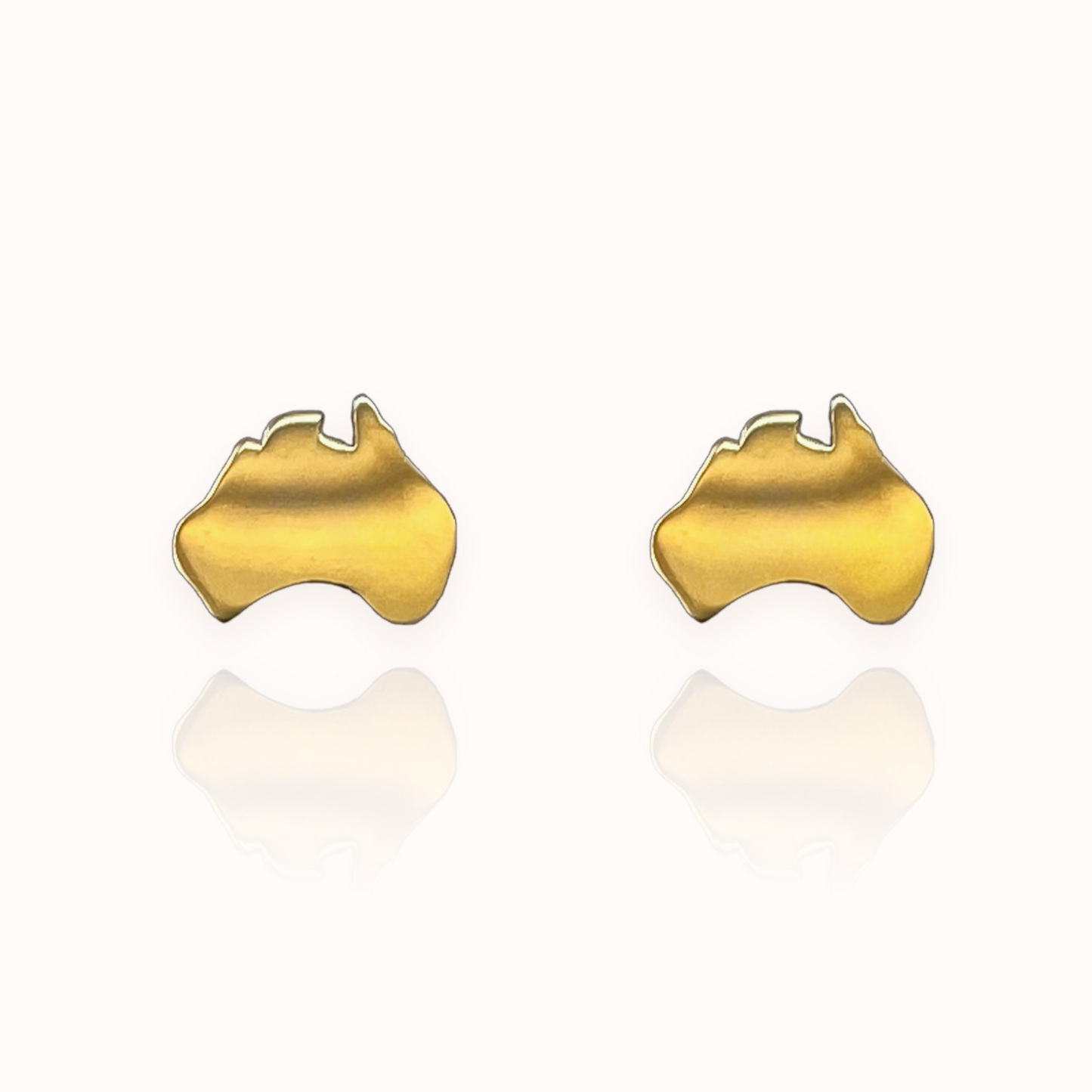 Australian Map Earring Studs Gold