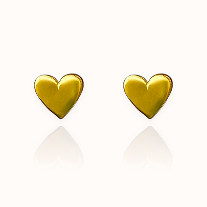 Heart Earring Studs Gold