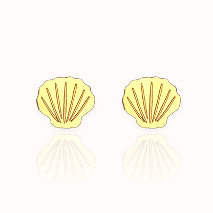 Shell Earring Studs Gold