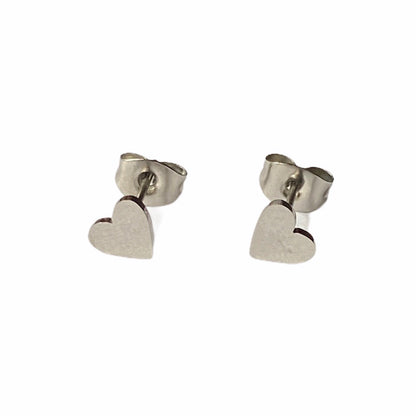 Heart Earring Studs Silver