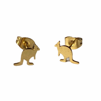 Kangaroo Earring Studs Gold