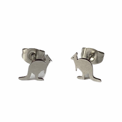 Kangaroo Earring Studs Silver