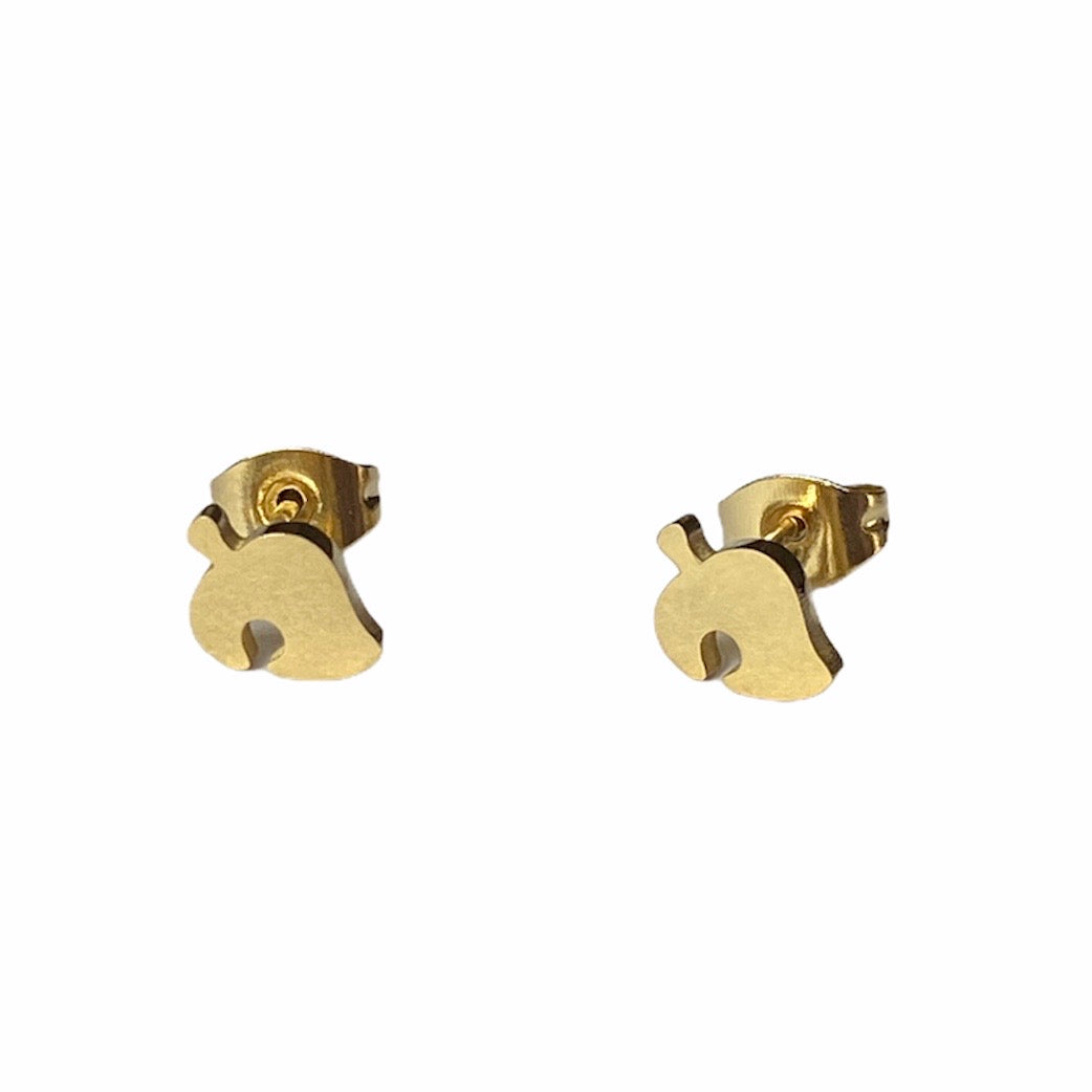 animal crossing earrings gold studs achn