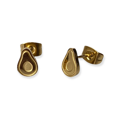 Avocado Earring Studs Gold