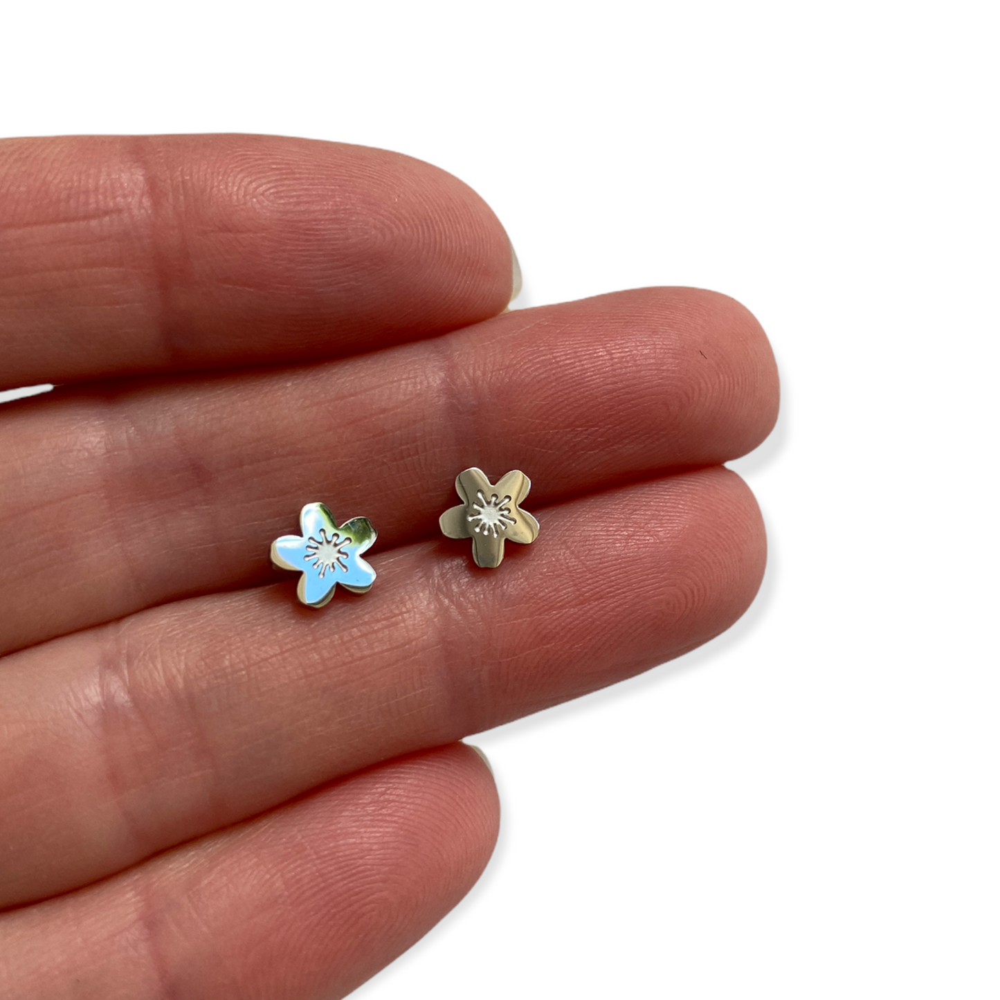 Cherry Blossom Sakura Earring Studs Silver