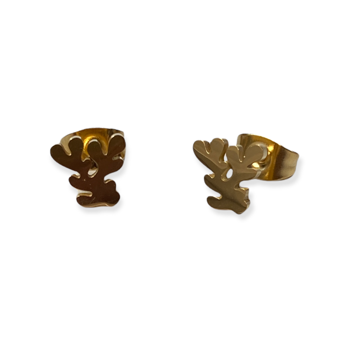 Matisse Inspired Coral Earring Studs Gold