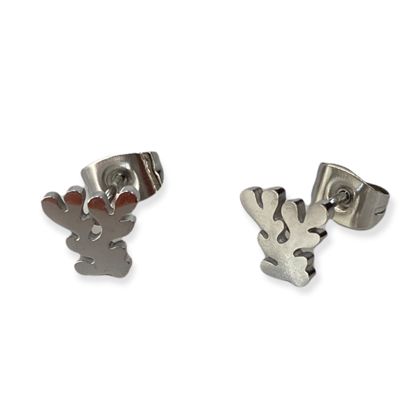 Matisse Inspired Coral Earring Studs Silver