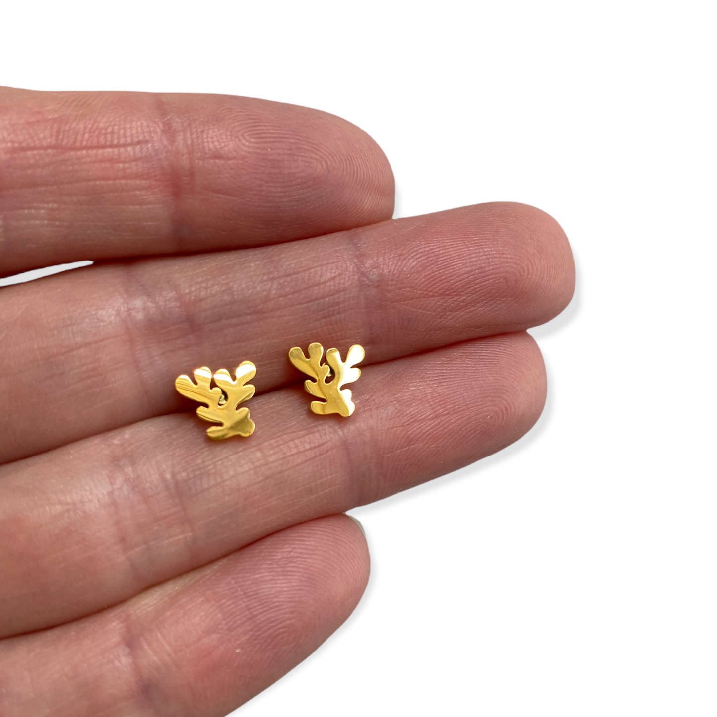 Matisse Inspired Coral Earring Studs Gold