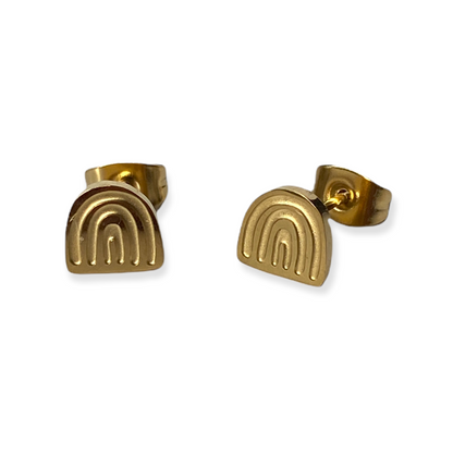 Rainbow Earring Studs Gold