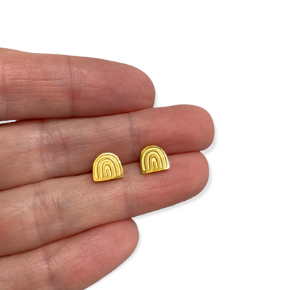 Rainbow Earring Studs Gold