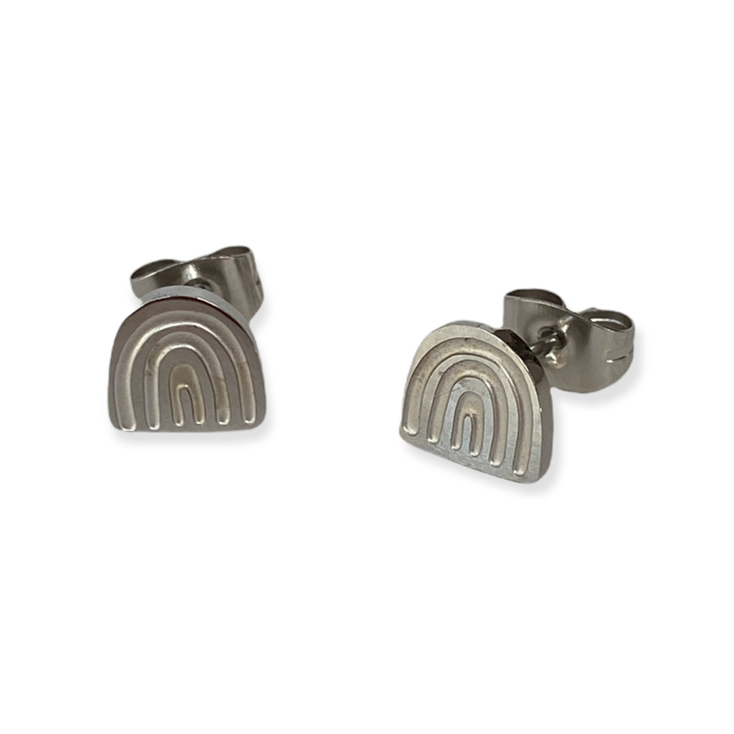 Rainbow Earring Studs Silver
