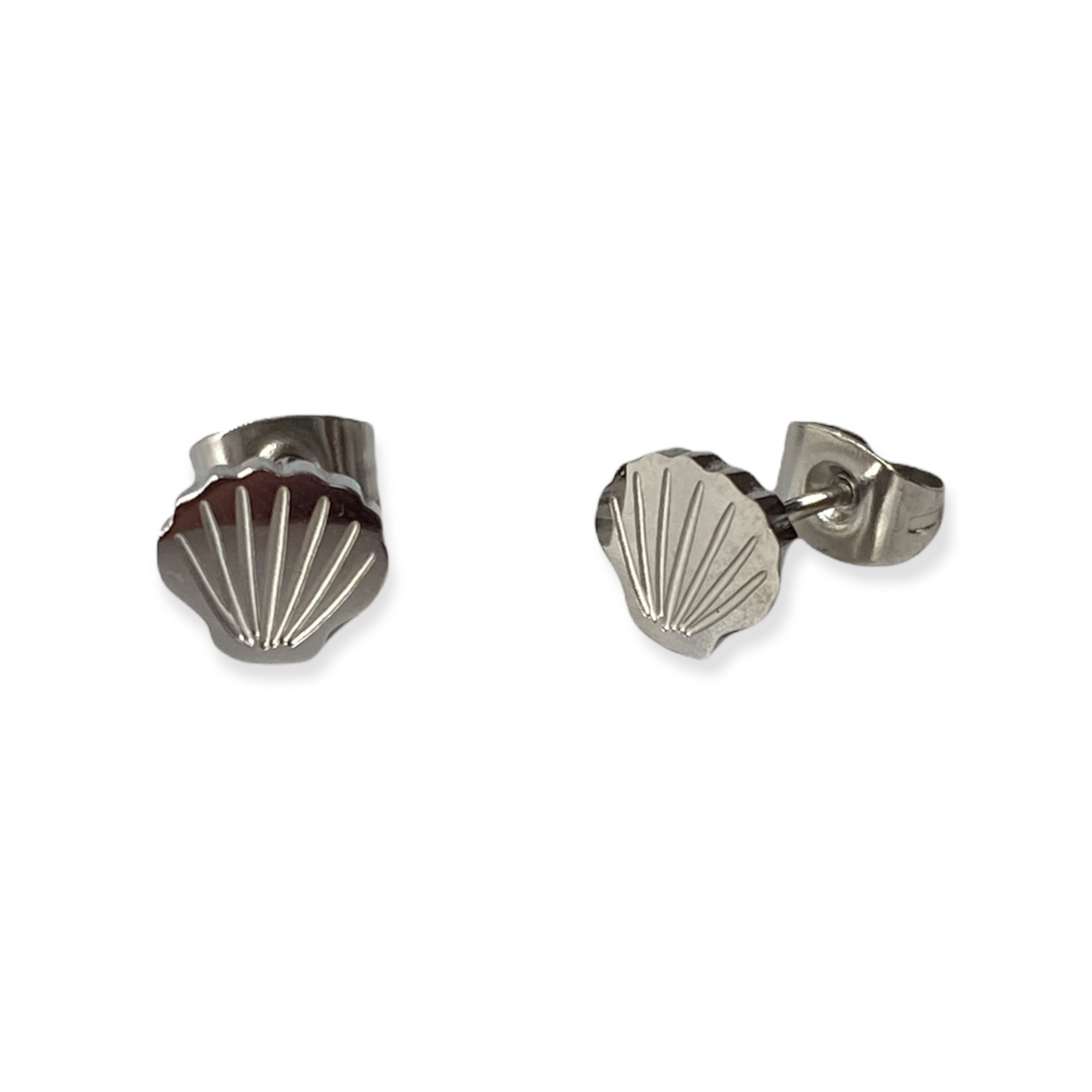 Shell Earring Studs Silver