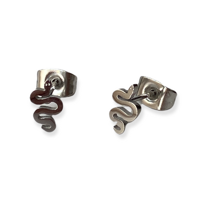 Serpent Earring Studs Silver