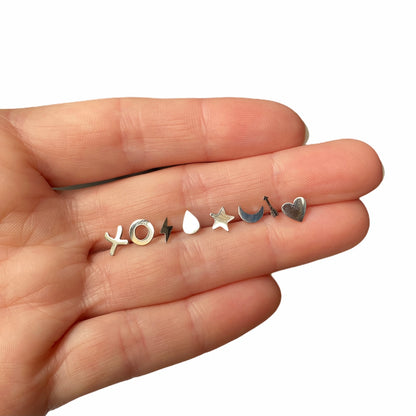 Heart Earring Studs Silver