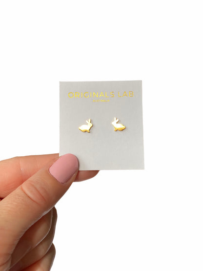 Rabbit Earring Studs Gold