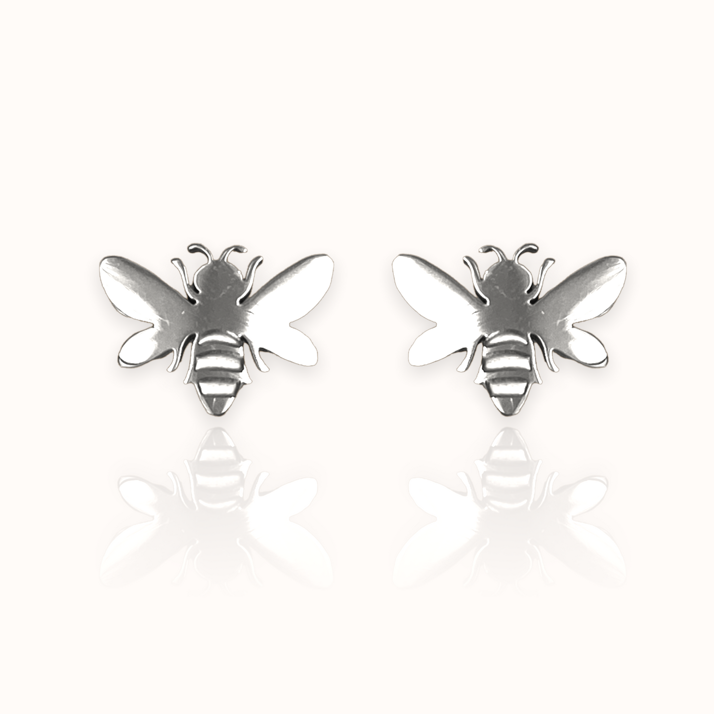 Bee Earring Studs Silver