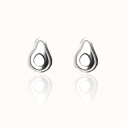 Avocado Earring Studs Silver