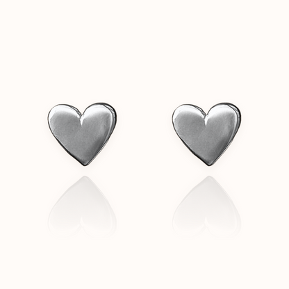 Heart Earring Studs Silver