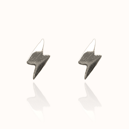 Lightning Bolt Earring Studs Silver
