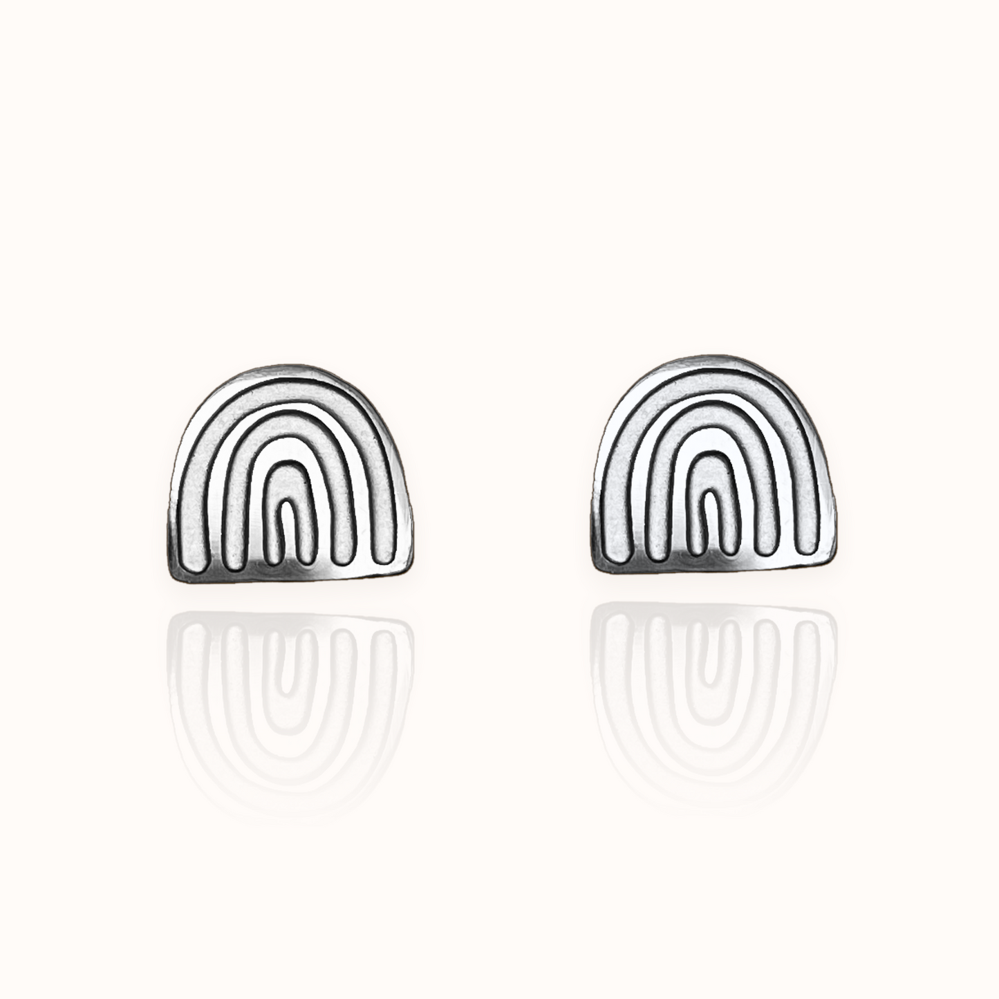 Rainbow Earring Studs Silver