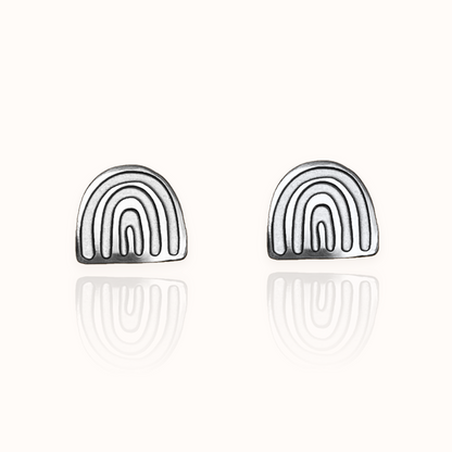 Rainbow Earring Studs Silver