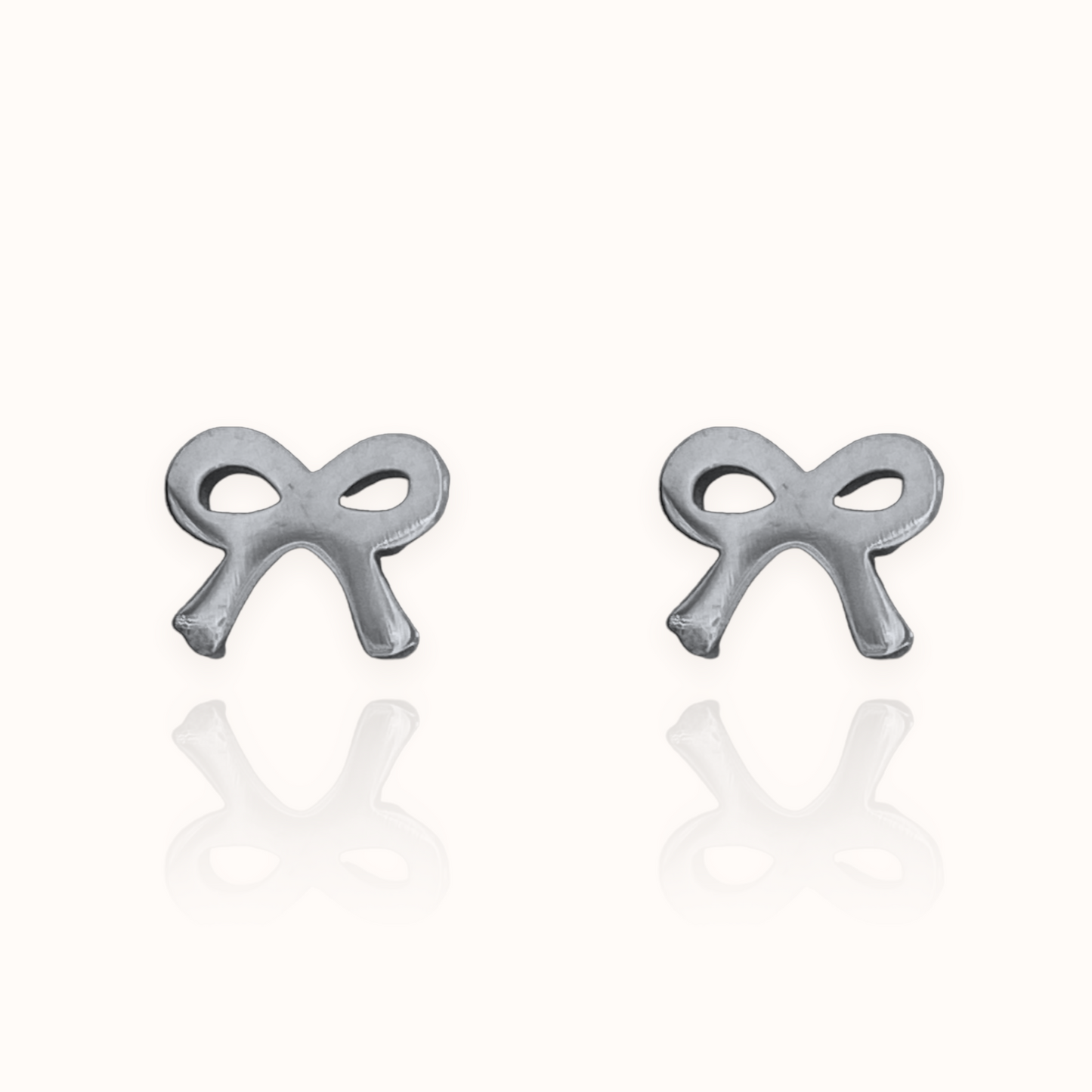 Bow Earring Studs Silver