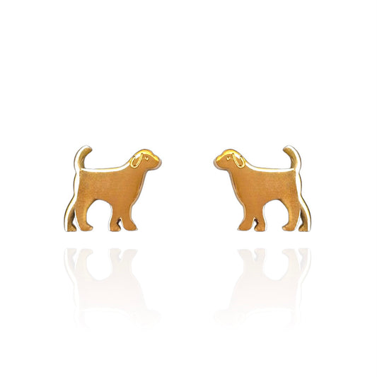 Dog Earring Studs Gold