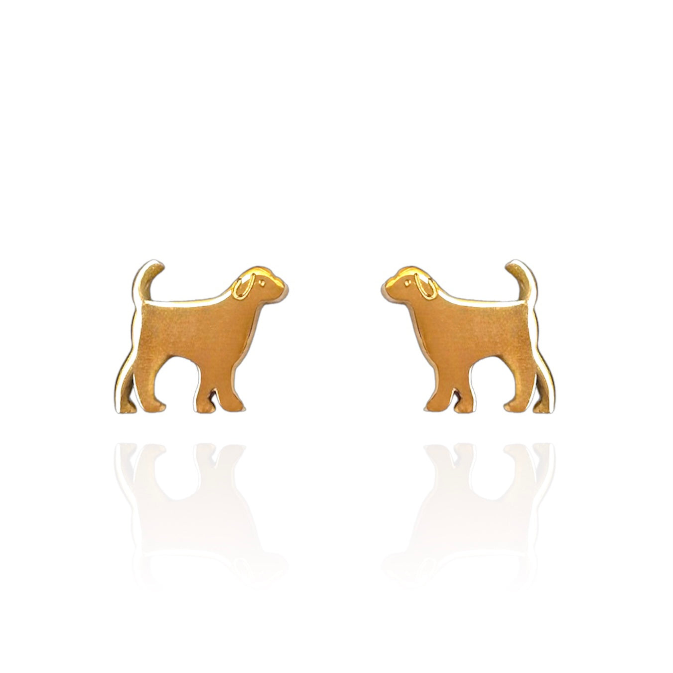 Dog Earring Studs Gold