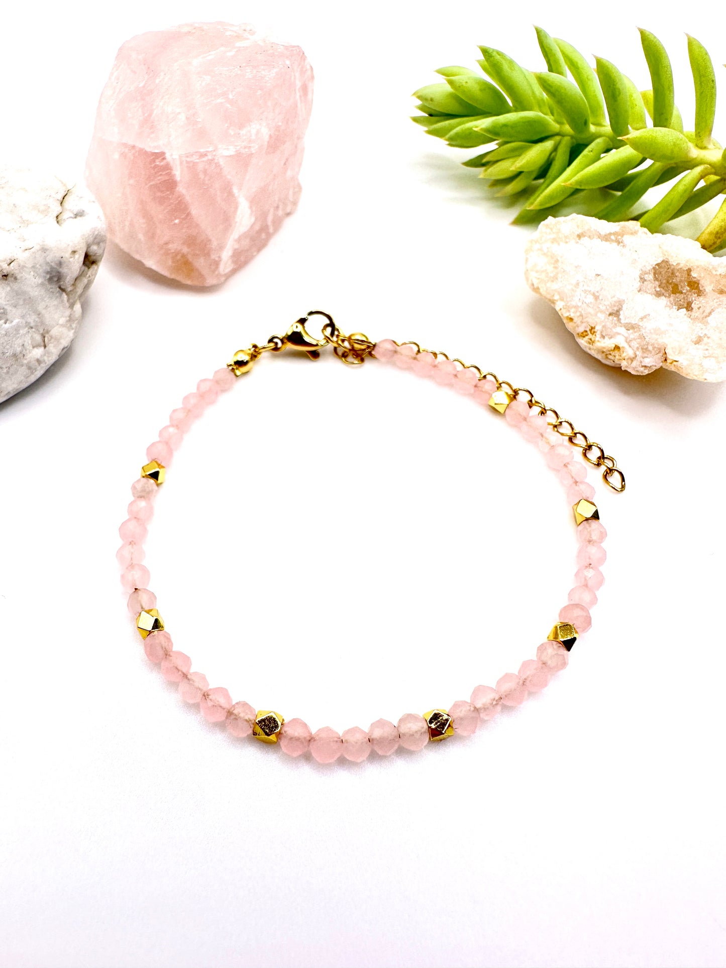 Rose Quartz Natural Gem Stone Bracelet