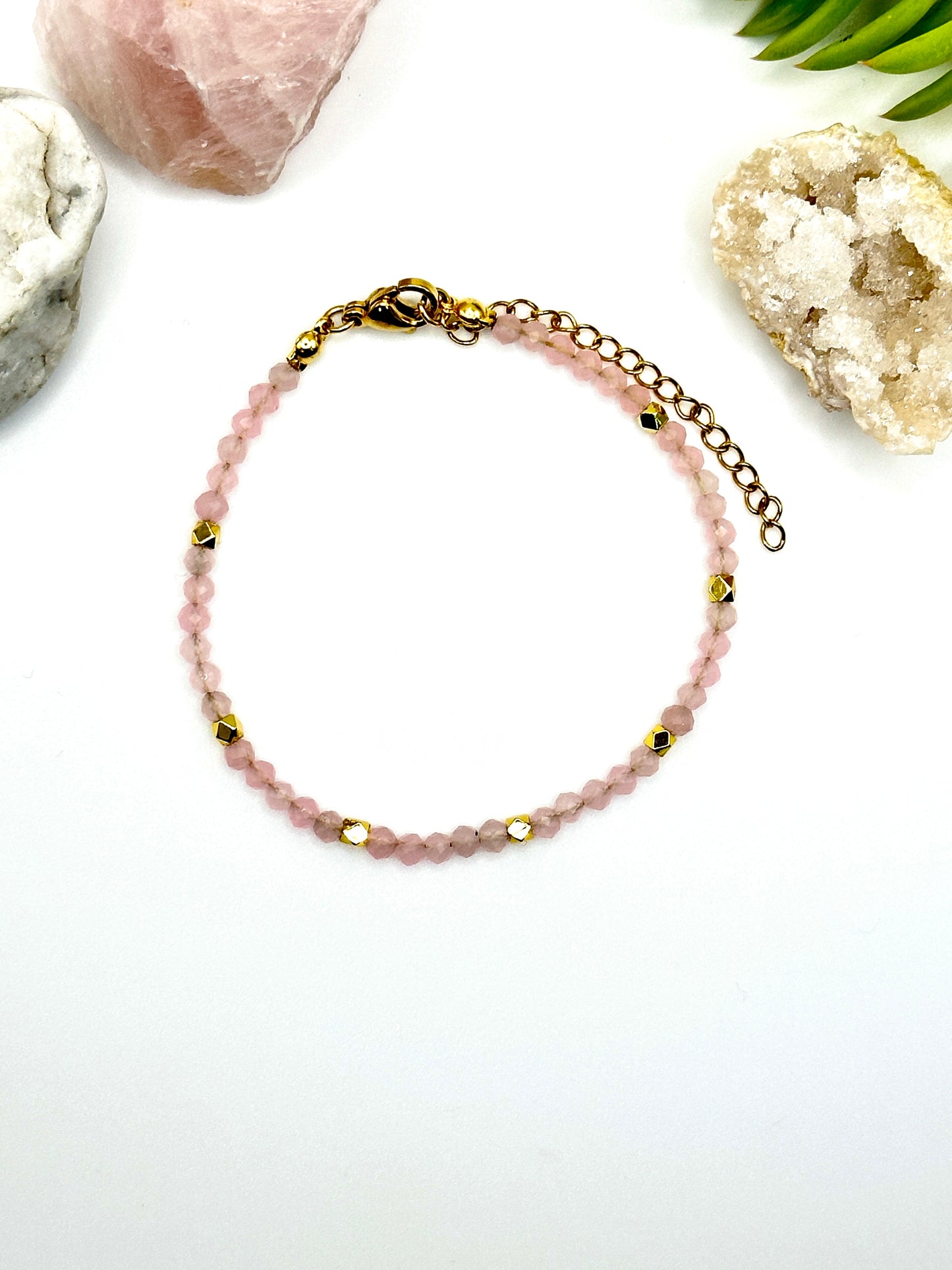 Rose Quartz Natural Gem Stone Bracelet