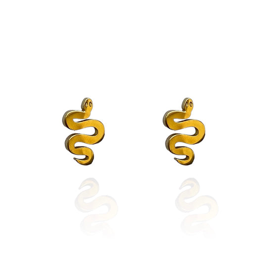 Serpent Earring Studs Gold