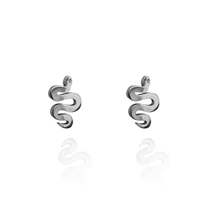 Serpent Earring Studs Silver