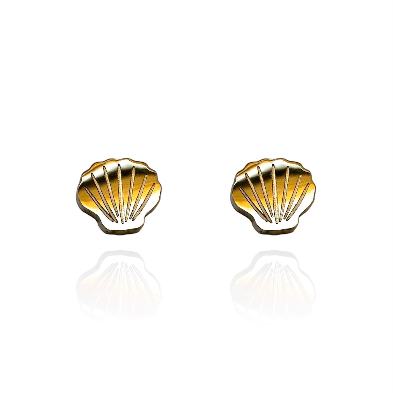 Shell Earring Studs Gold
