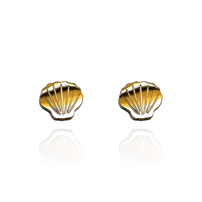 Shell Earring Studs Gold