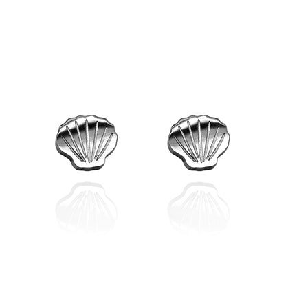 Shell Earring Studs Silver