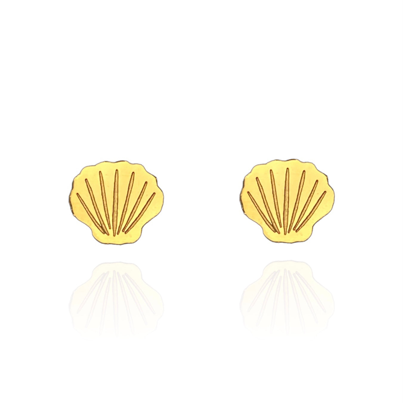 Shell Earring Studs Gold