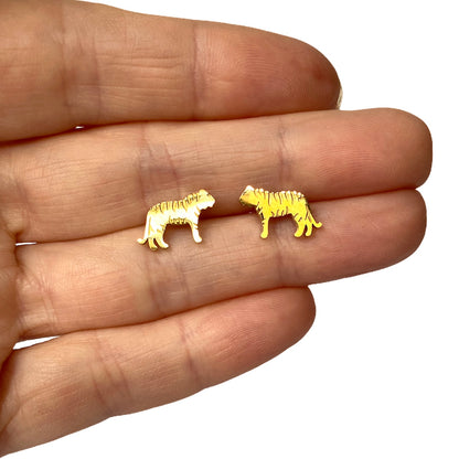Tiger Earring Studs Gold