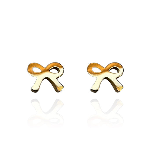 Bow Earring Studs Gold
