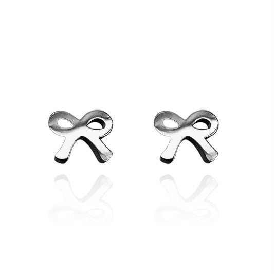 Bow Earring Studs Silver