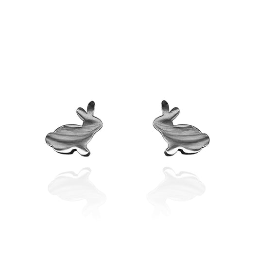 Rabbit Earring Studs Silver