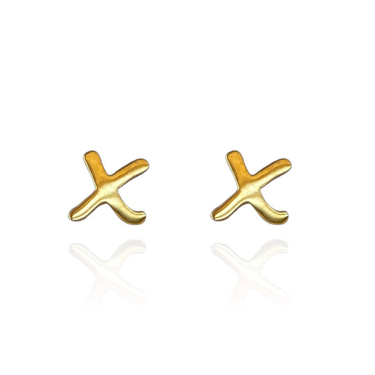 X Kisses Earring Studs Gold